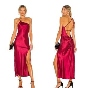 NBD One Shoulder Burgundy Dress